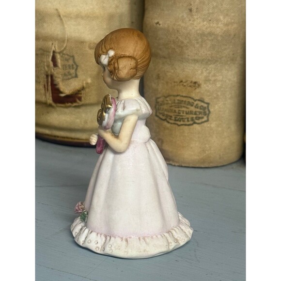 Vintage Enesco Growing Up Girls Age 5 Blonde Figurine 1982 Porcelain Birthday - Picture 4 of 12